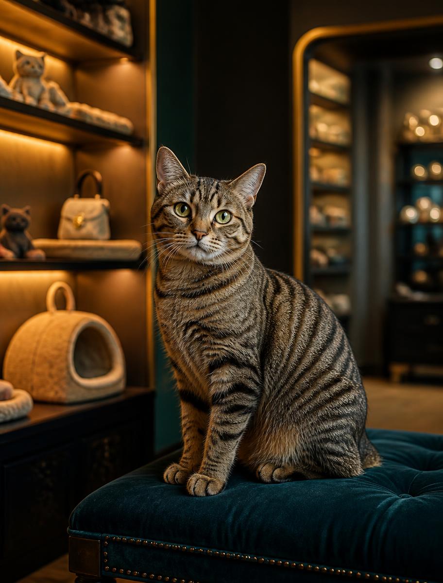 Gato no ambiente do pet shop